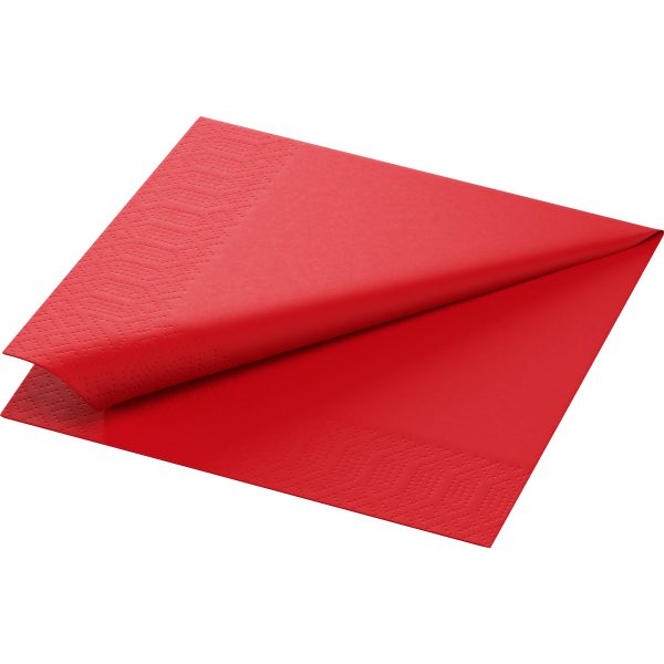 Duni Servet Uni 33 x 33 cm, 2-lgs, 16 x 125 stuks ROOD