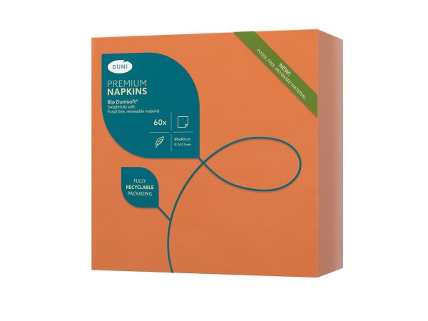 Dunisoft Bio Servet Airlaid 40 x 40 cm, 6 x 60 stuks SUN ORANGE - Afbeelding 2