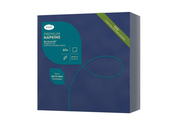 Dunisoft Bio Servet Airlaid Uni 40 x 40 cm, 6 x 60 stuks Dark Blue - Afbeelding 2