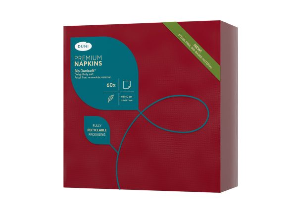 Dunisoft Bio Servet Airlaid Uni 40 x 40 cm, 6 x 60 stuks BORDEAUX - Afbeelding 2
