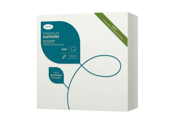 Dunisoft Bio Servet Airlaid Uni 40 x 40 cm, 6 x 60 stuks WHITE - Afbeelding 2